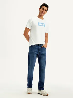 Easy Wearing Men's 513 Blue Slim Straight Fit Mid Rise Jeans