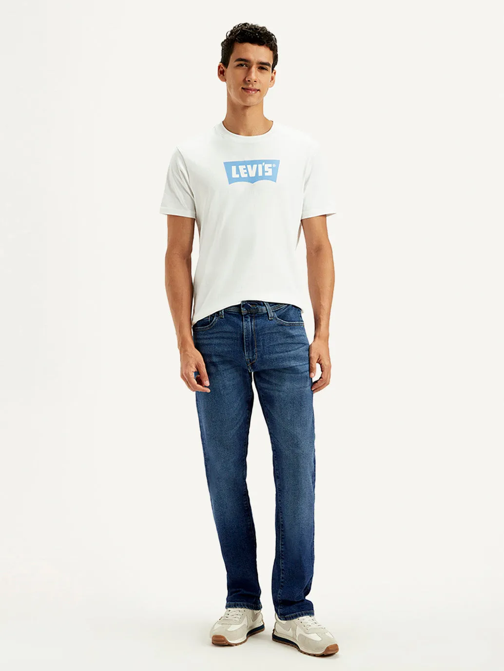 Classic Five Pocket Men's 513 Blue Slim Straight Fit Mid Rise Jeans