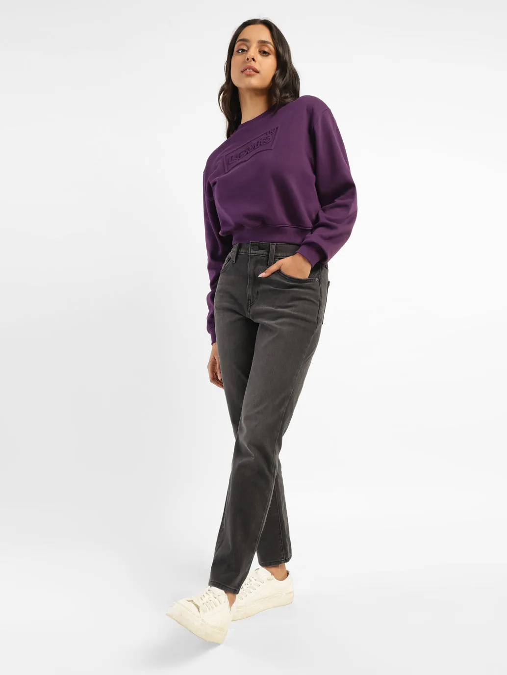 Women's 724 Grey Straight Fit High Rise Jeans Fashion Daily