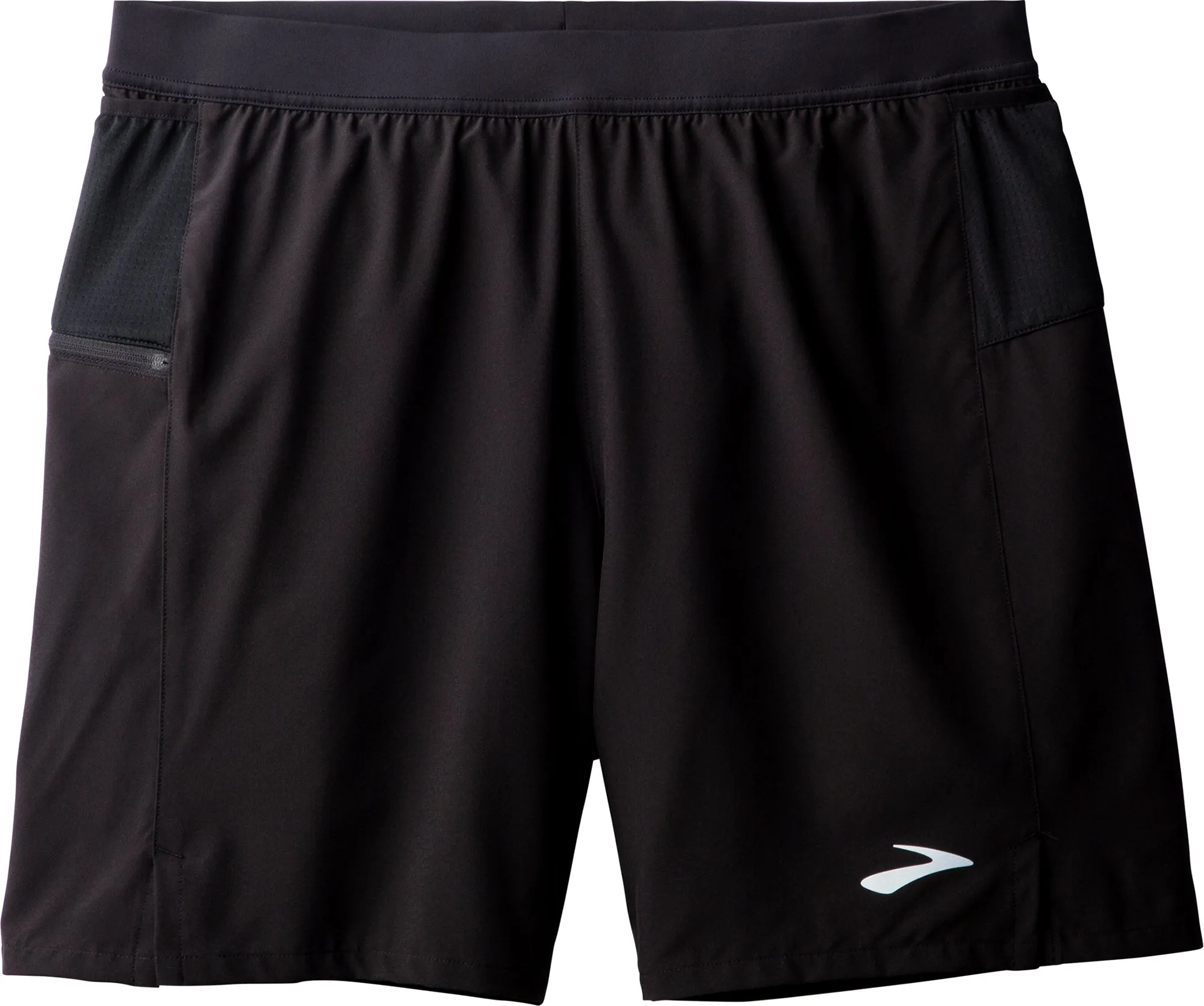 Brooks 7 Inch Journey 2 In 1 Mens Running Shorts - Black polo shirt OdorControlTech