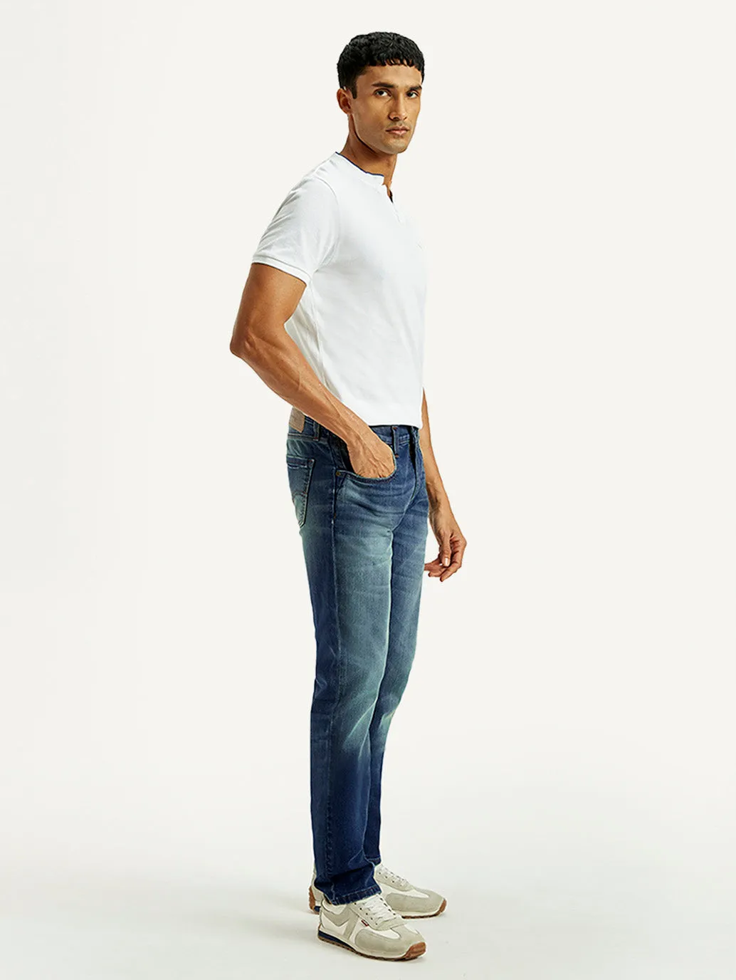 Office Wear Trendy Home Comfort Men's Tinted 511 Med Indigo Slim Fit Mid Rise Jeans