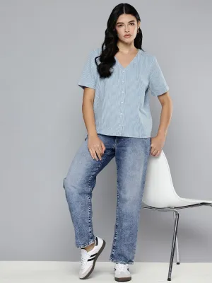 Light Outfit Earthy Music Event Women's 94 Blue Baggy Fit High Rise Jeans
