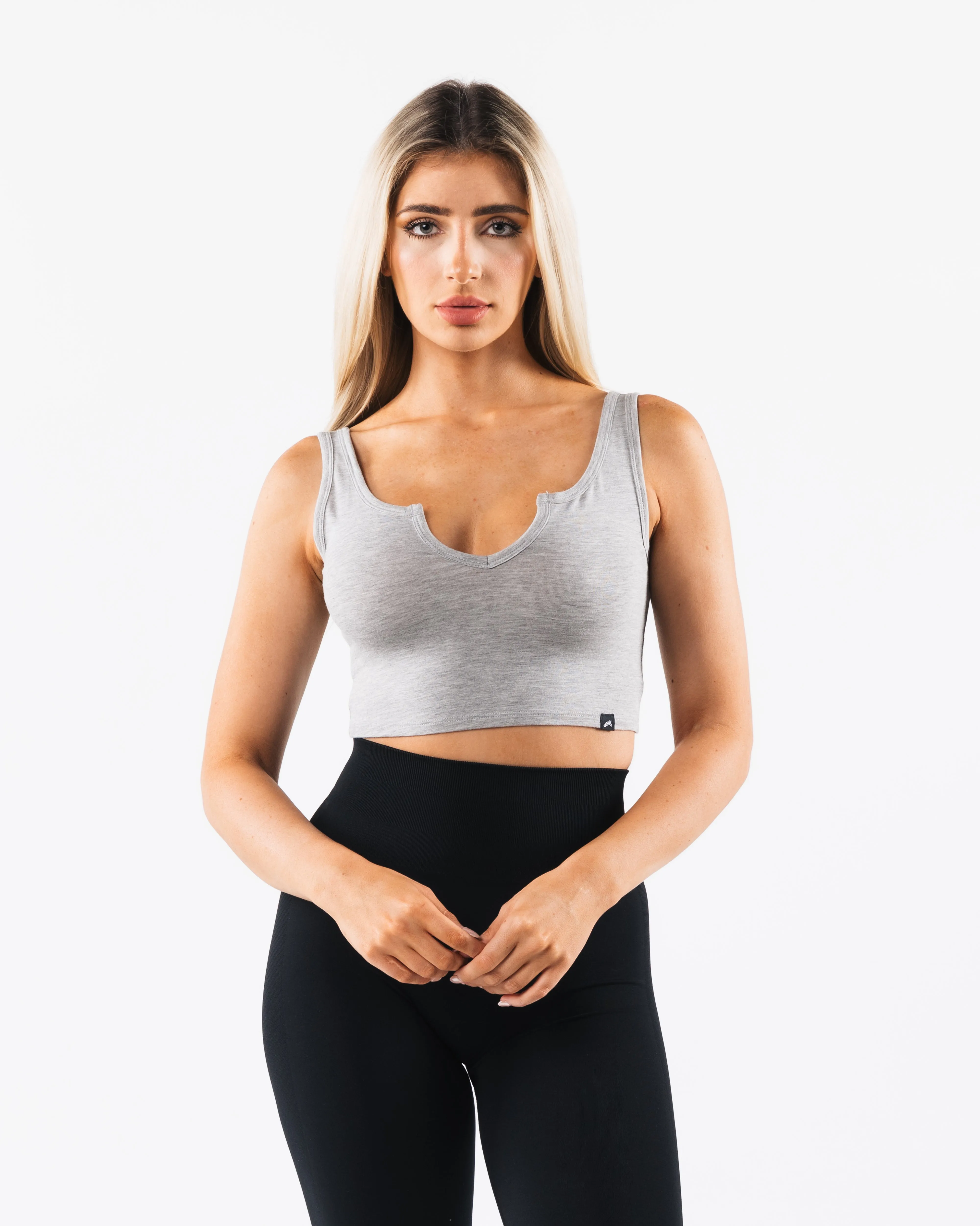OT Slit Tank - Light Heather Grey Minimal Fit