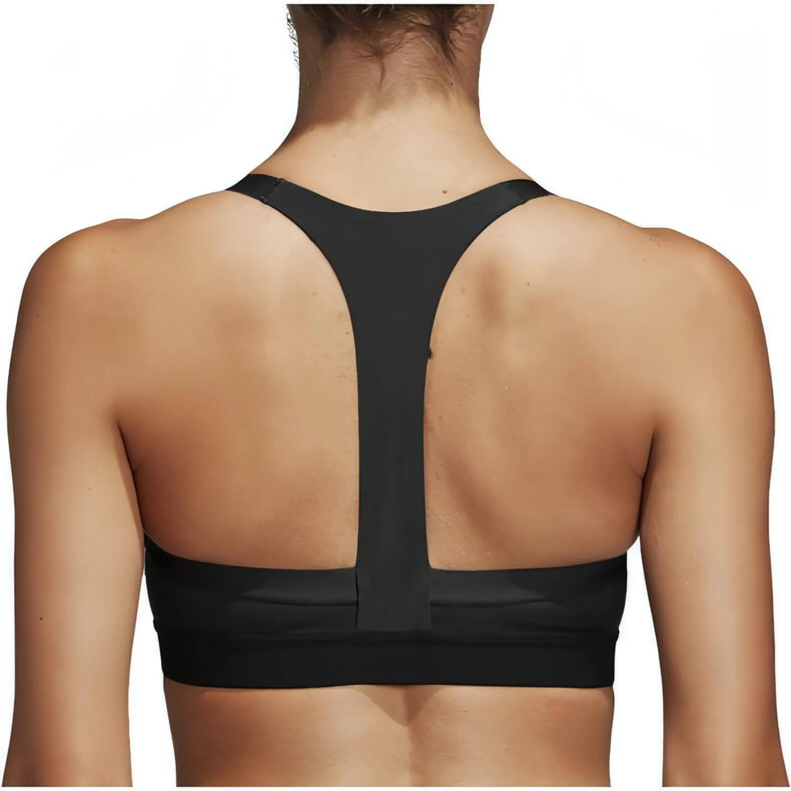 adidas All Me 3 Stripes Womens Sports Bra - Black Decorated