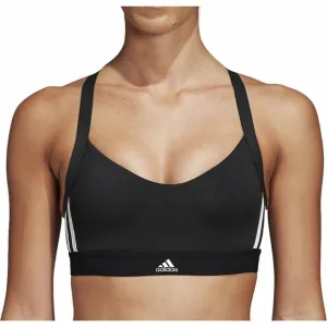 adidas All Me 3 Stripes Womens Sports Bra - Black Hiking Gear