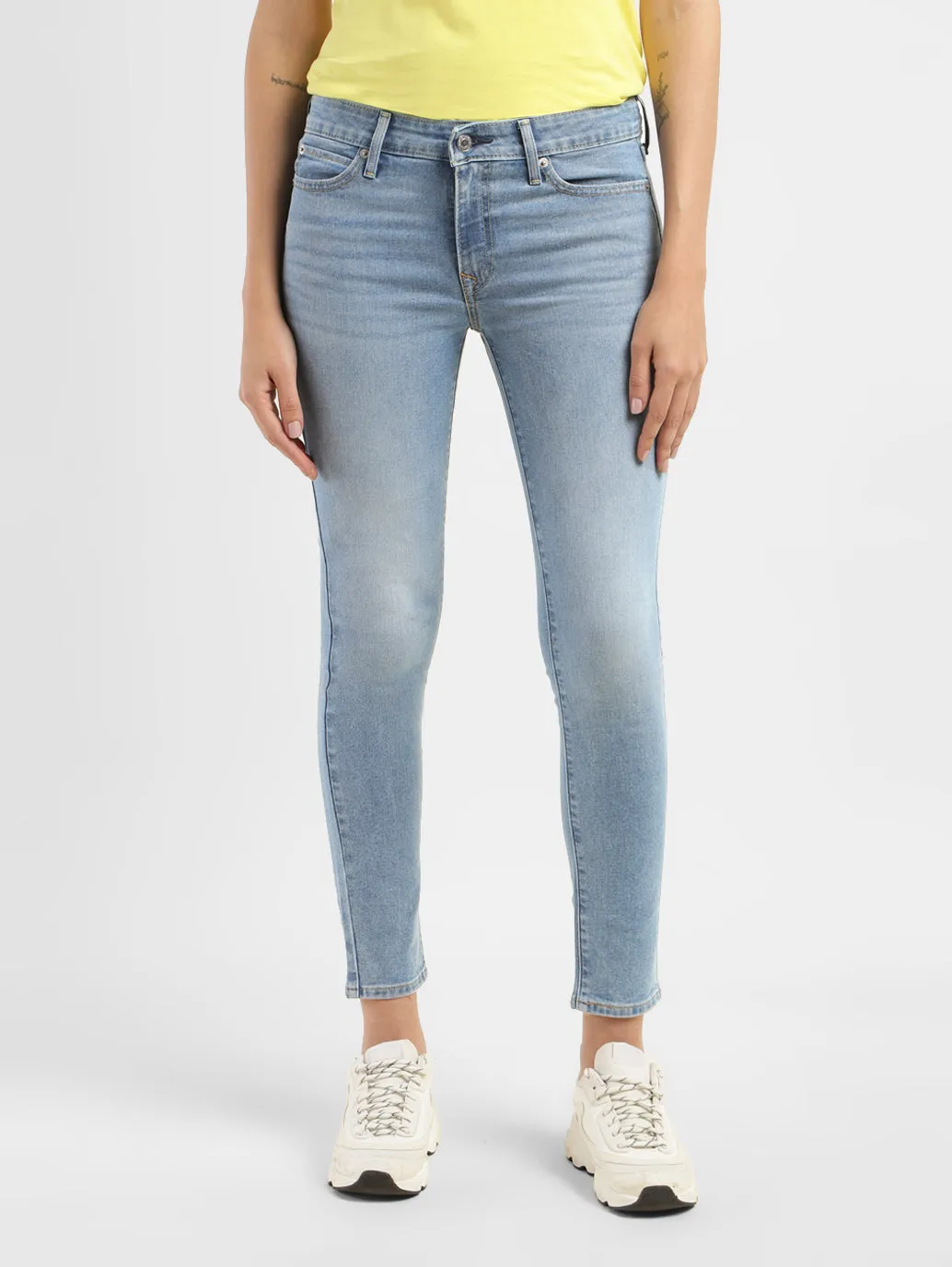 Classic Office Wear Women's 711 Blue Skinny Fit Mid Rise Jeans