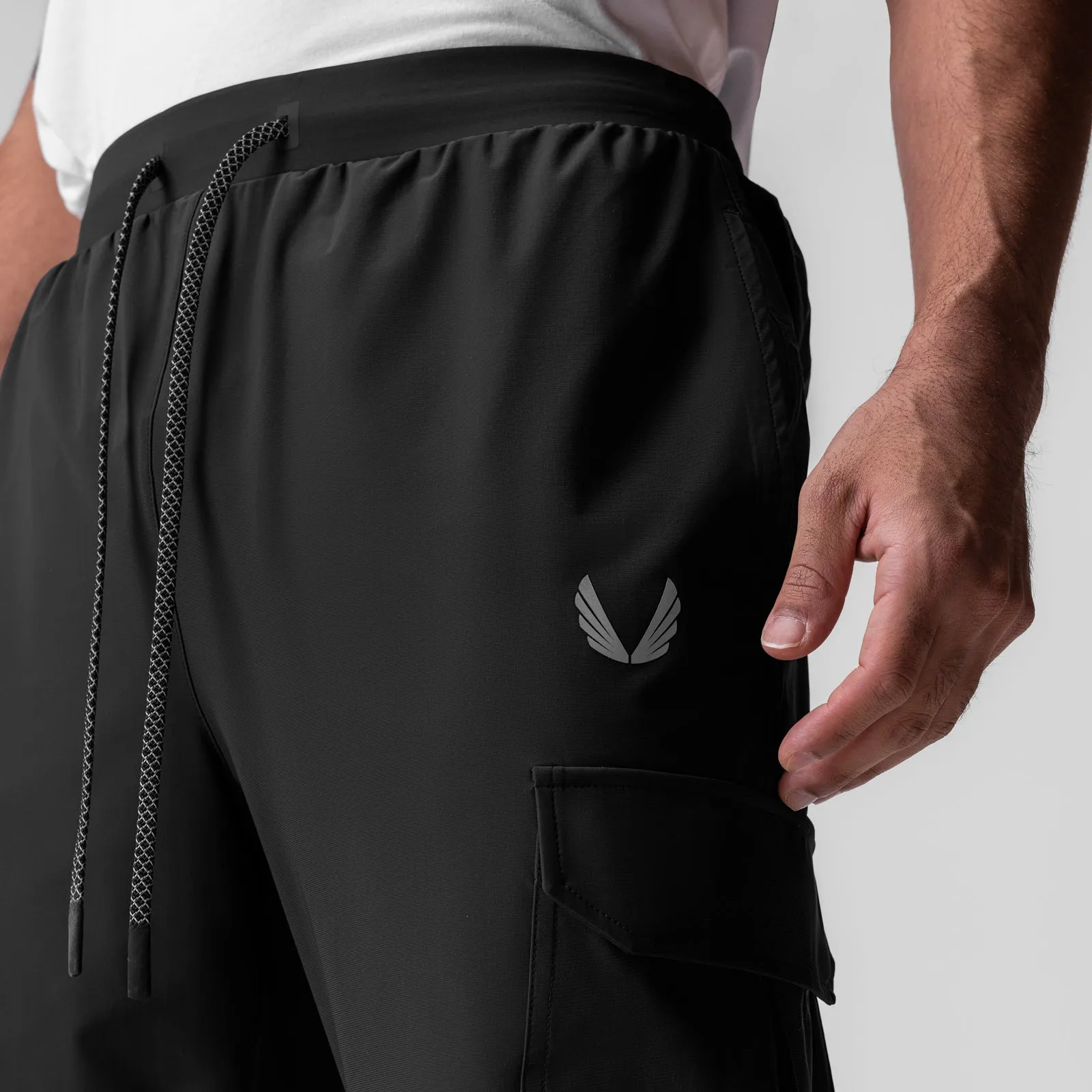 Timeless Utility Moisture Lock Technology 0825. Tetra-Lite? Cargo High Rib Jogger - Black "Reflective"