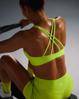 Versatile Strap Configuration Uncommon EasyLift? High Neck Sports Bra | Charged Lime Green