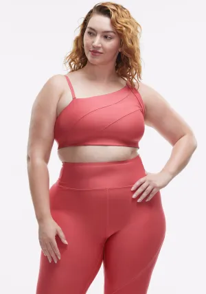 Endurance Light One Shoulder Bra Dance Cropped fit seams