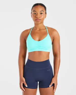 Essential Ruched Sports Bra - Aqua Blue Comfortable seams