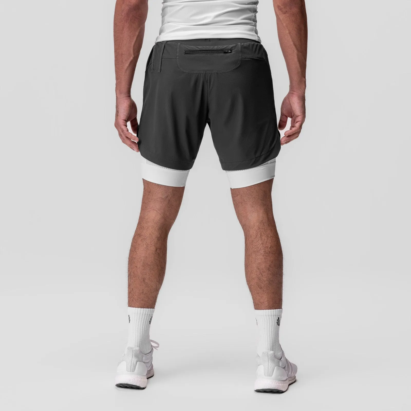 0866. Tetra-Lite? 7" Liner Short - Space Grey "Cyber"/White Non Restrictive Cut Eco Certified Dye