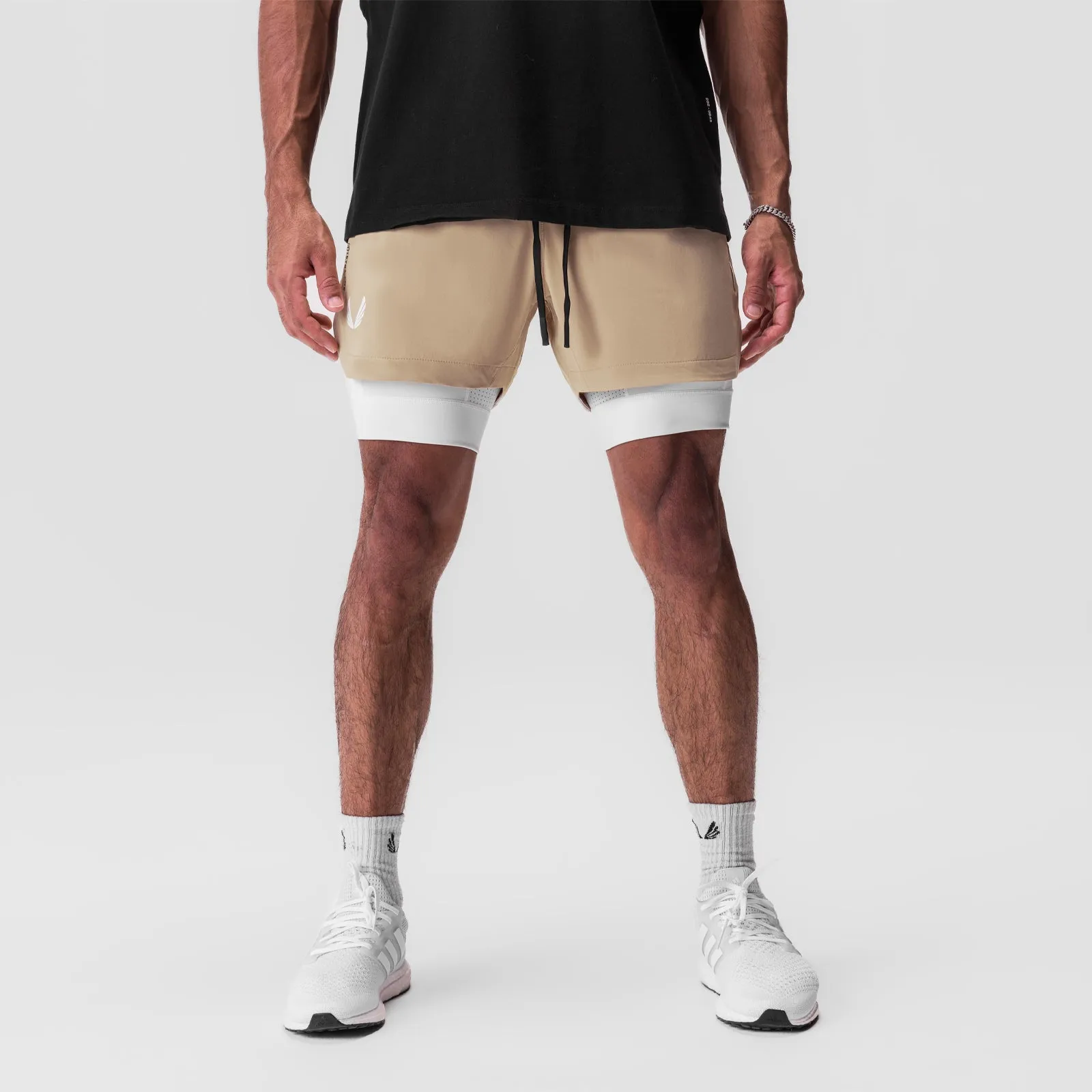 0865. Tetra-Lite? 5" Liner Short - Khaki/ White / White "Wings" Adaptive Tension Control water sports gear