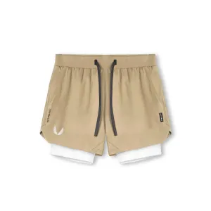 0865. Tetra-Lite? 5" Liner Short - Khaki/ White / White "Wings" winter shorts