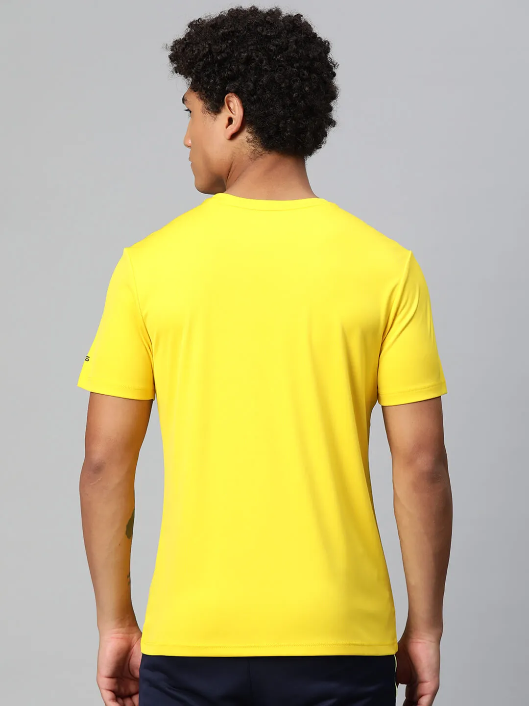 Alcis Men Typography Printed Anti Static Slim Fit T-shirt Legend Glow