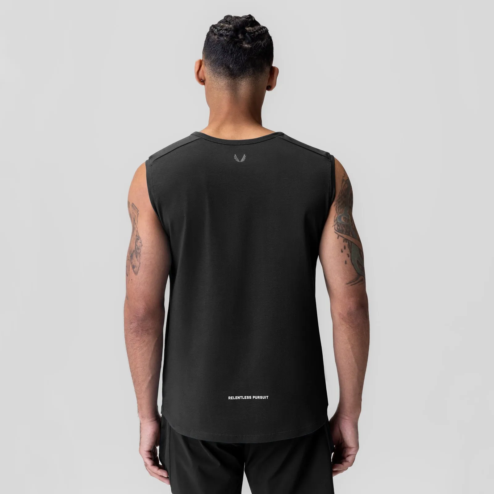 MoistureWicking Material 1060. Creora? Cotton Modal Cutoff Tank - Black