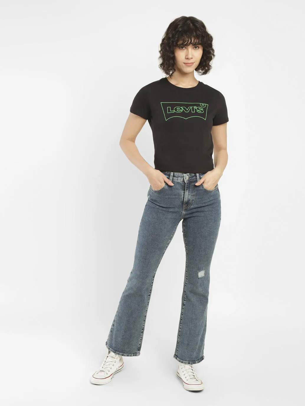 Stylish Choice Elegant Formal Women's 725 Blue Flared Fit Mid Rise Jeans