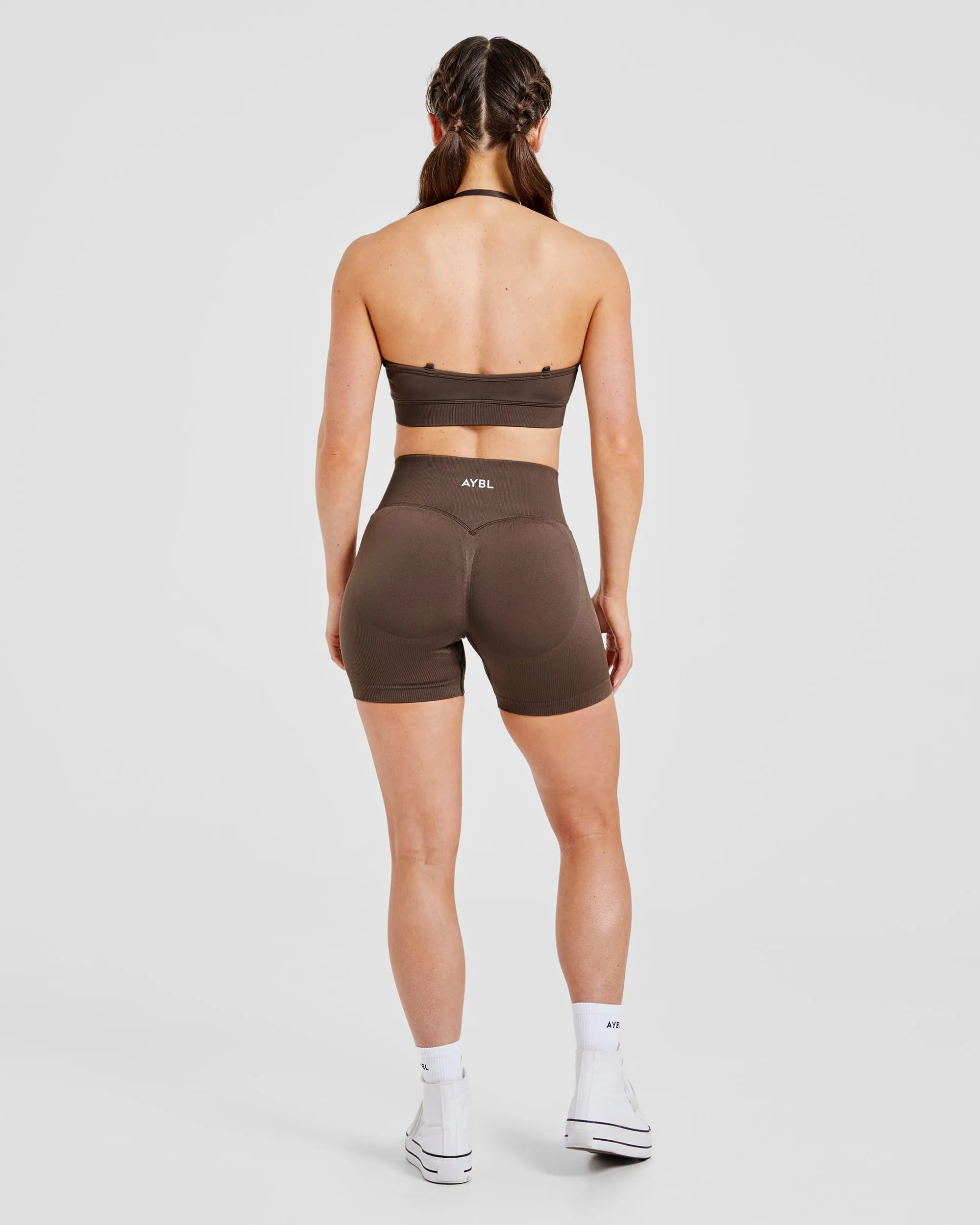 Adapt Seamless Sports Bra - Brown Secure Material