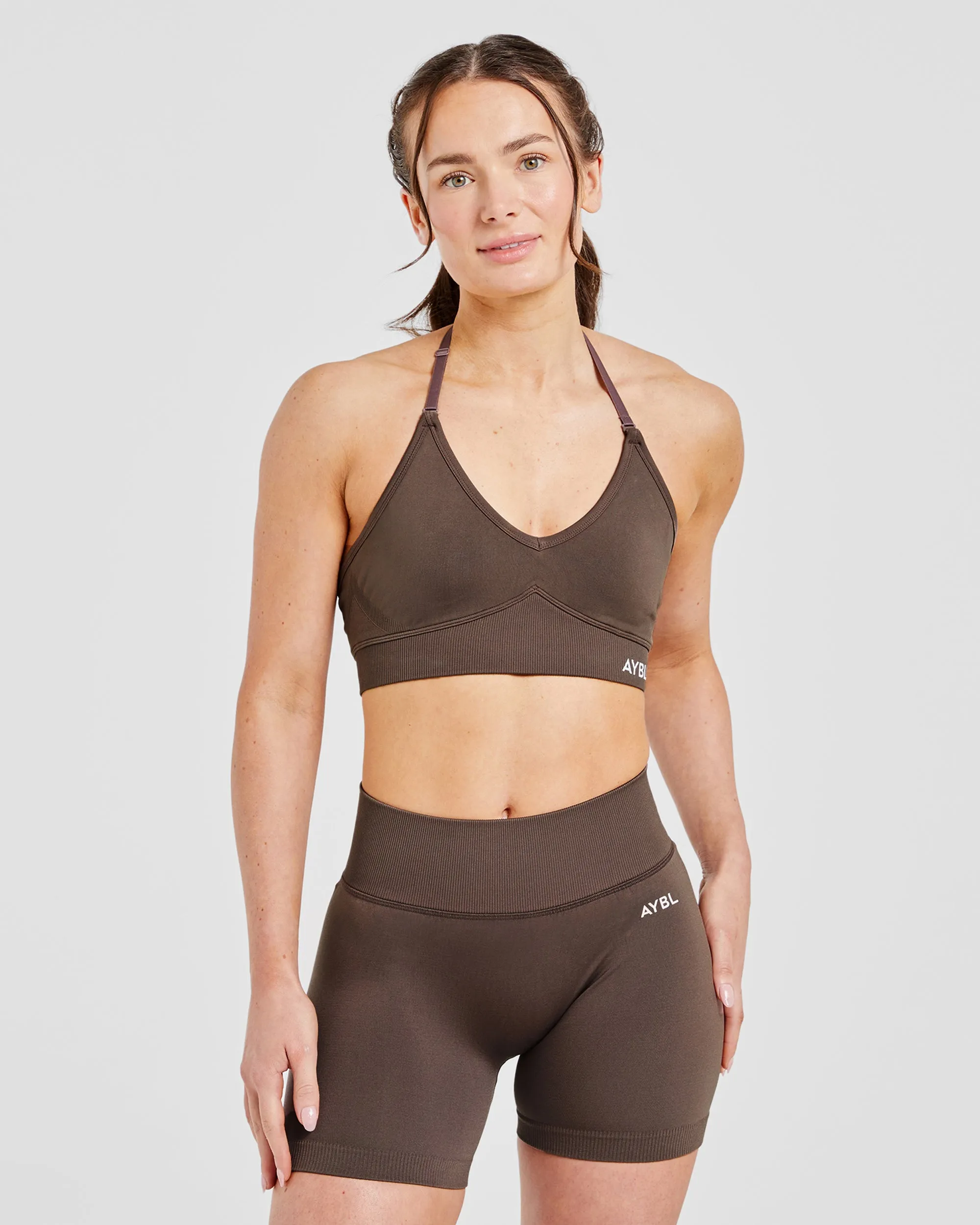 Adapt Seamless Sports Bra - Brown Moisture Control Technology