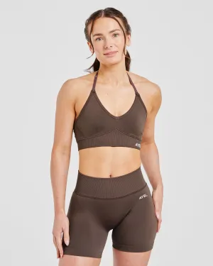 Adapt Seamless Sports Bra - Brown Moisture Control Technology