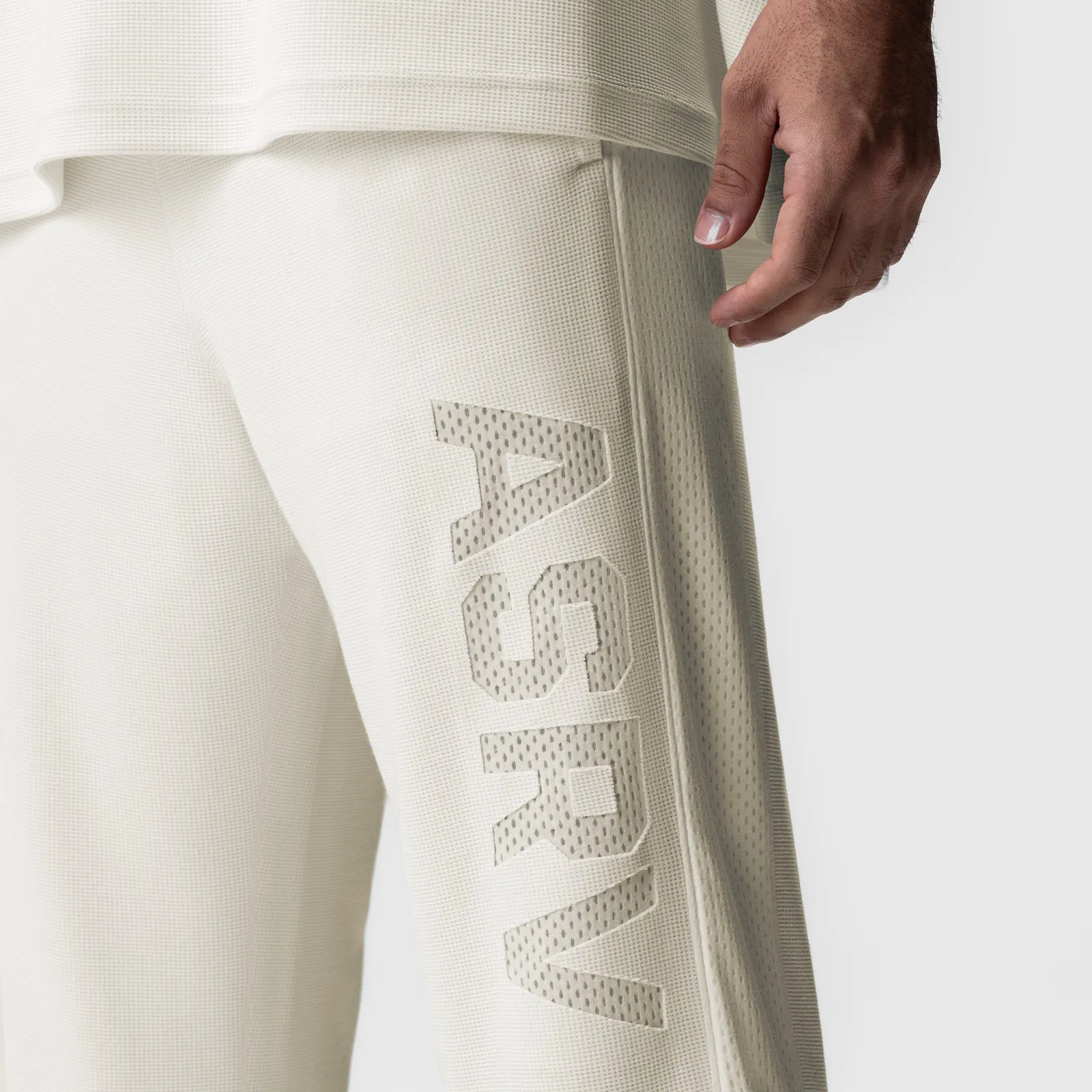 Lined interior 0957. Waffle Knit Relaxed Sweatpant - Cream