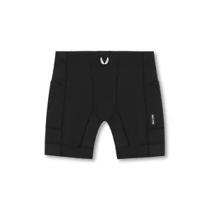 0746. WarpFlexx? Side Pocket 1/2-Length Legging - Black City Shorts Moisture Wicking Material