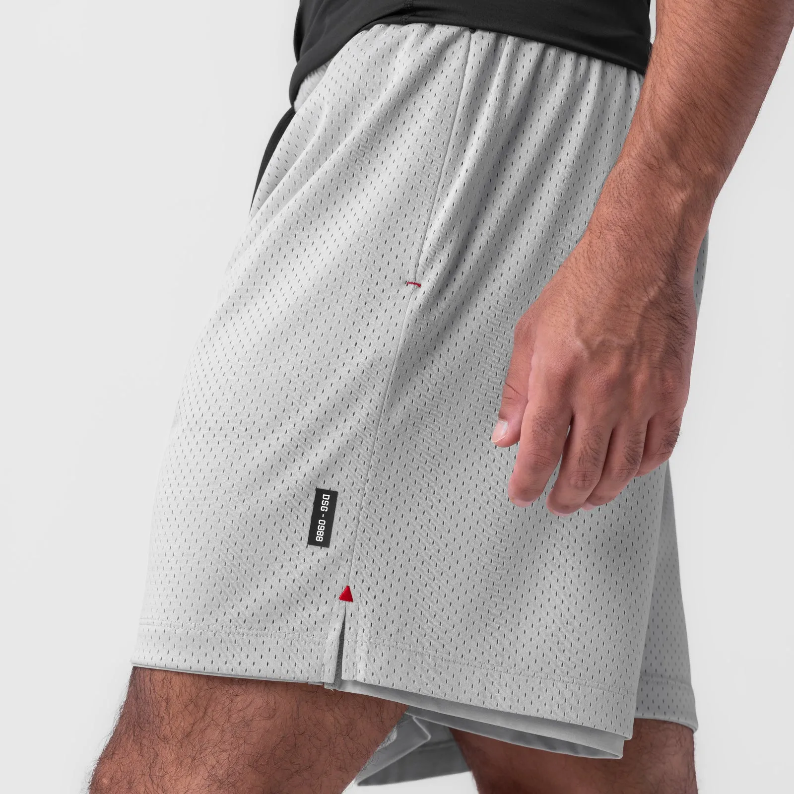 0988. Reversible 2-in-1 Short - Slate Grey Fitness Friendly rayon fabric