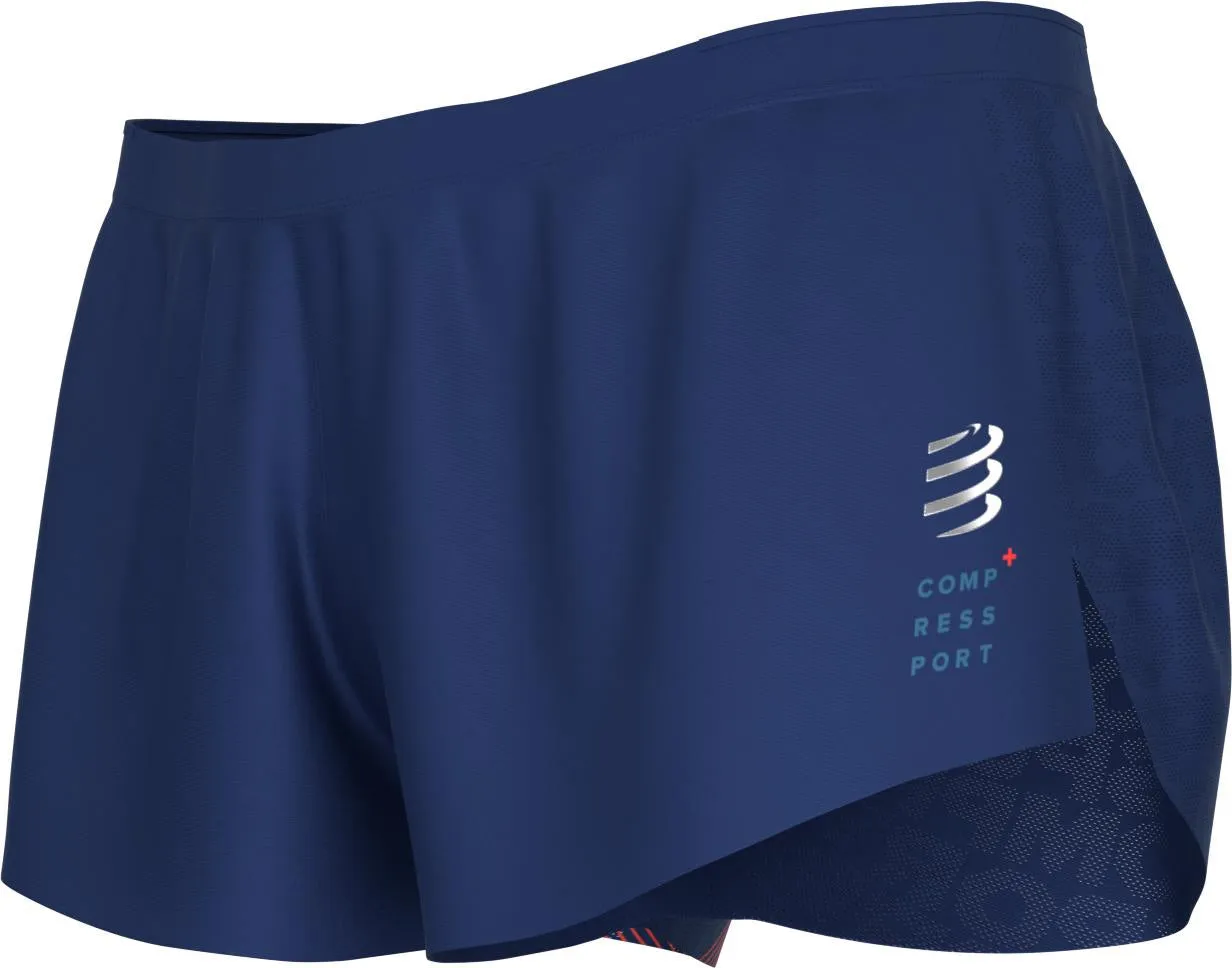 Compressport Racing Mens Split Running Shorts - Blue school wear spring shorts