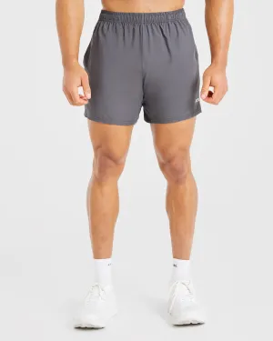Retro Style Move Easy Core 5" Shorts - Charcoal