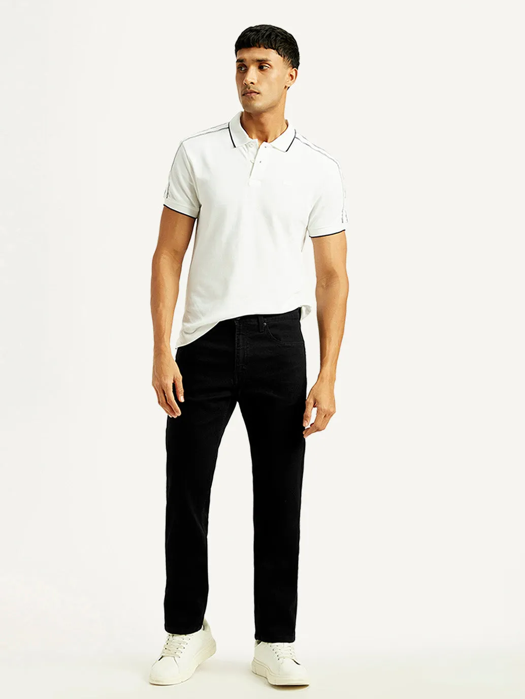 Work Ready Lightweight Textured Men's 505 Black Straight Fit Mid Rise Jeans
