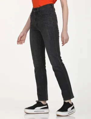 Women's 724 Black Straight Fit High Rise Jeans Office Wear Couple Look Work Ready
