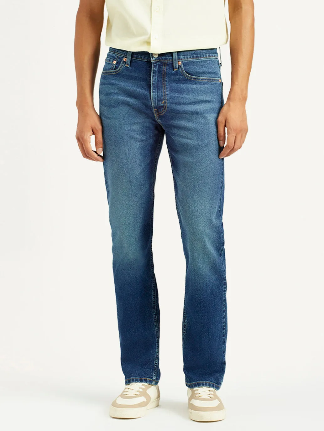 Men's 513 Dark Indigo Slim Straight Fit Mid Rise Jeans Home Comfort Autumn Days Elegant Weather Friendly