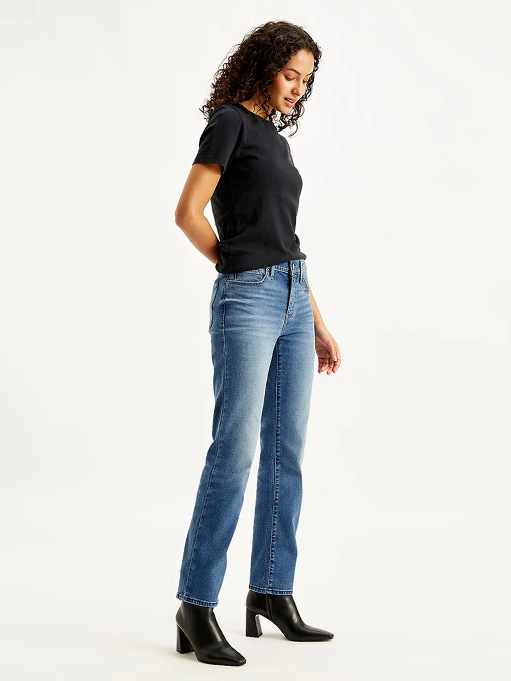 Flexible Style Women's 314 Blue Straight Fit High Rise Jeans