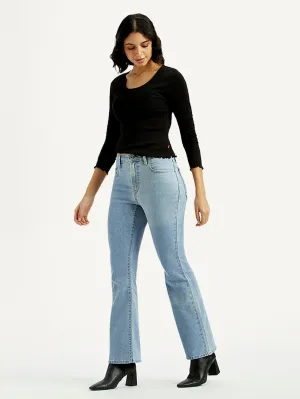 Riveted Stress Points Eco Friendly Date Night Women's 726 Light Indigo Flared Fit High Rise Jeans