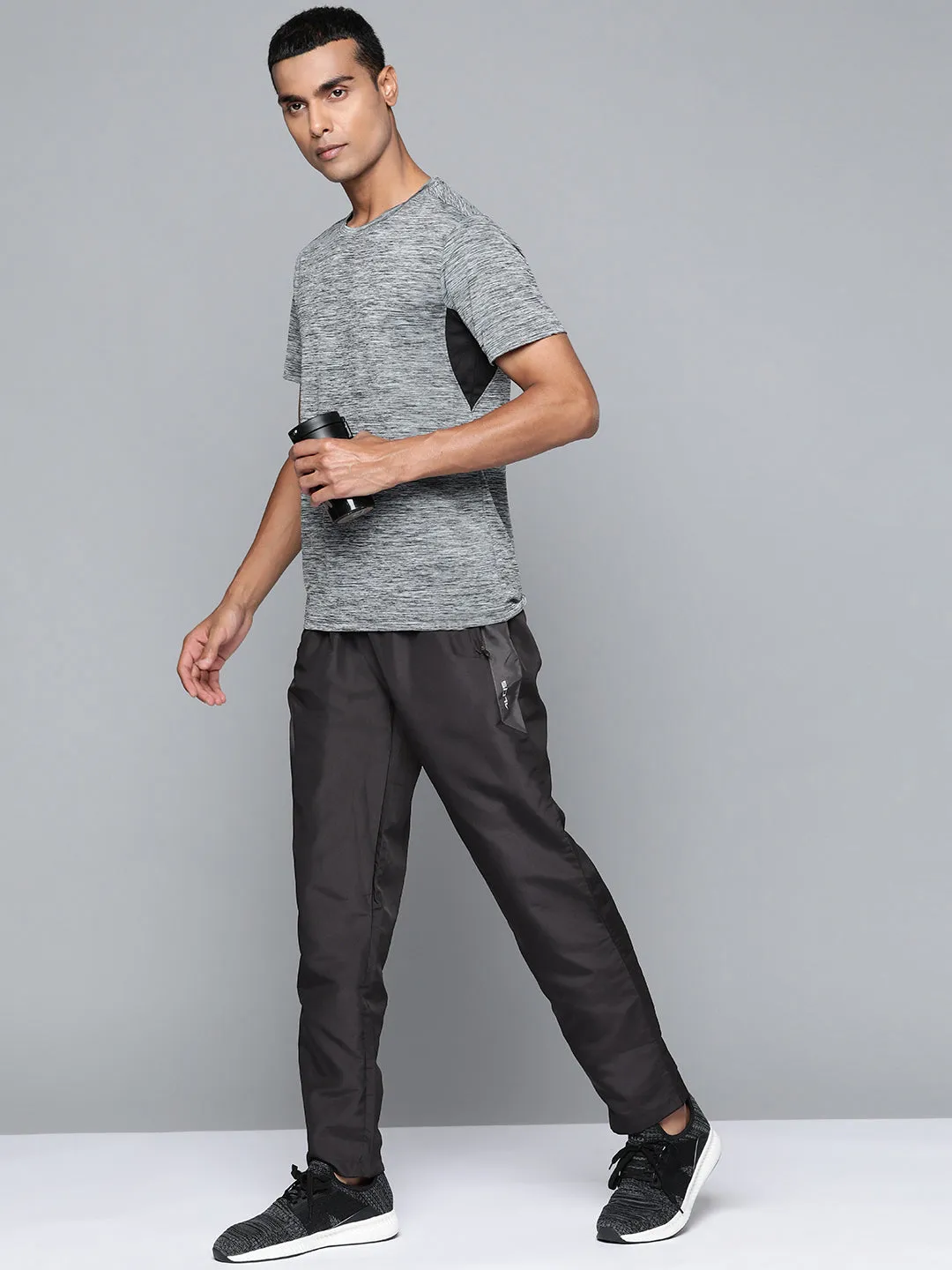 ErgonomicArticulatedDesign Quick Conversion Hem Alcis Men Black Solid Track Pants