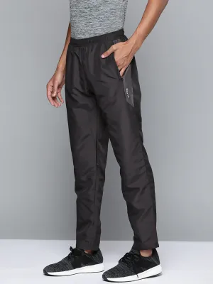 Alcis Men Black Solid Track Pants Cropped hem