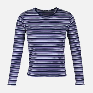 CompactFold WOMEN RIB STRIPER LONG SLEEVE TEE
