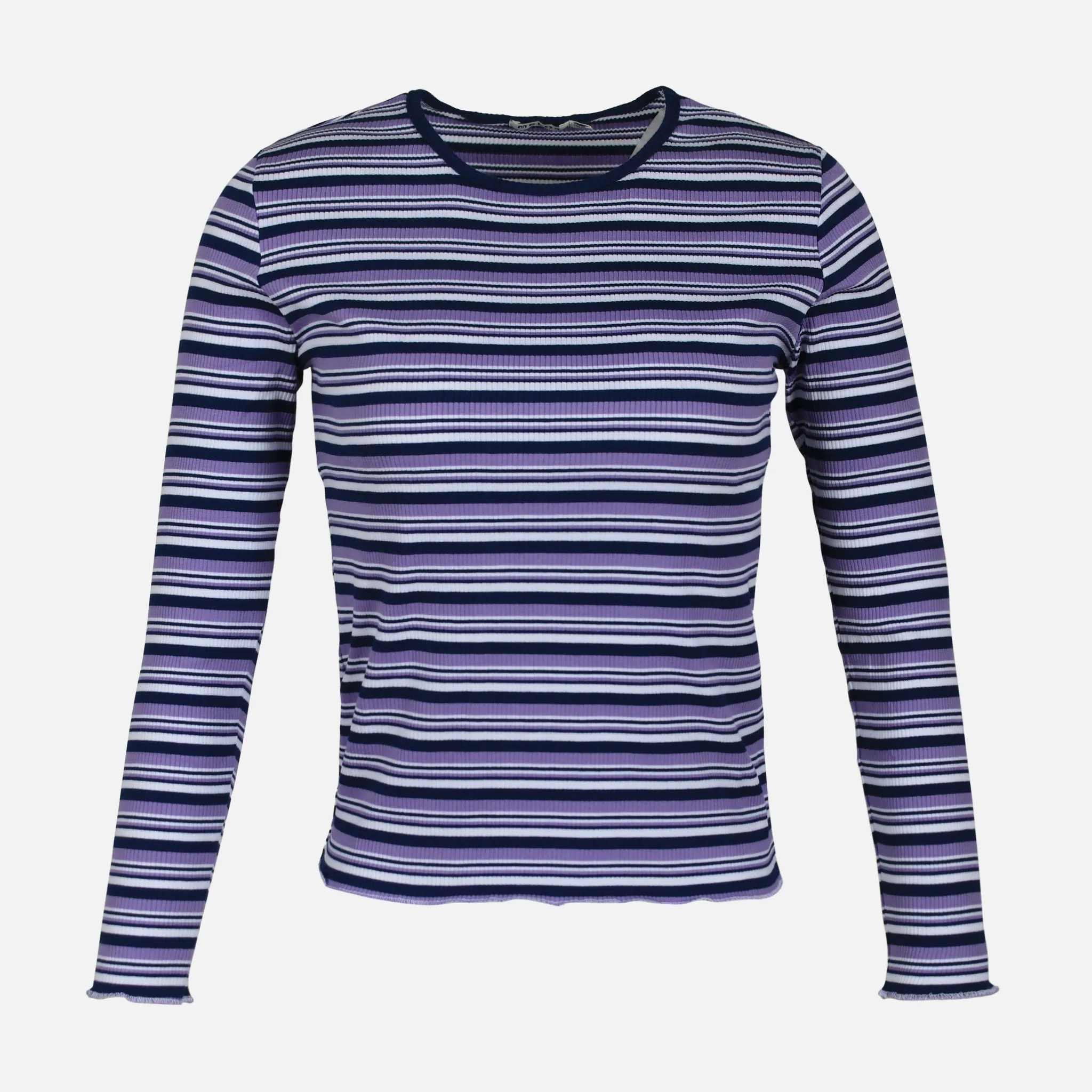 WOMEN RIB STRIPER LONG SLEEVE TEE Sea Fit