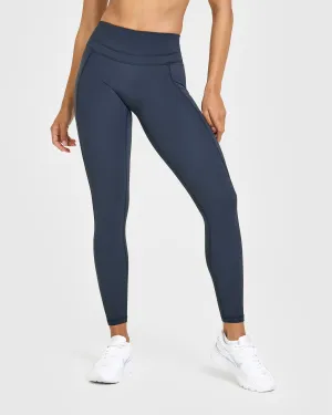 Premium Field Unified High Waisted Pocket Leggings | True Blue Studio Practice Comfort Seeker Hypoallergenic Lining
