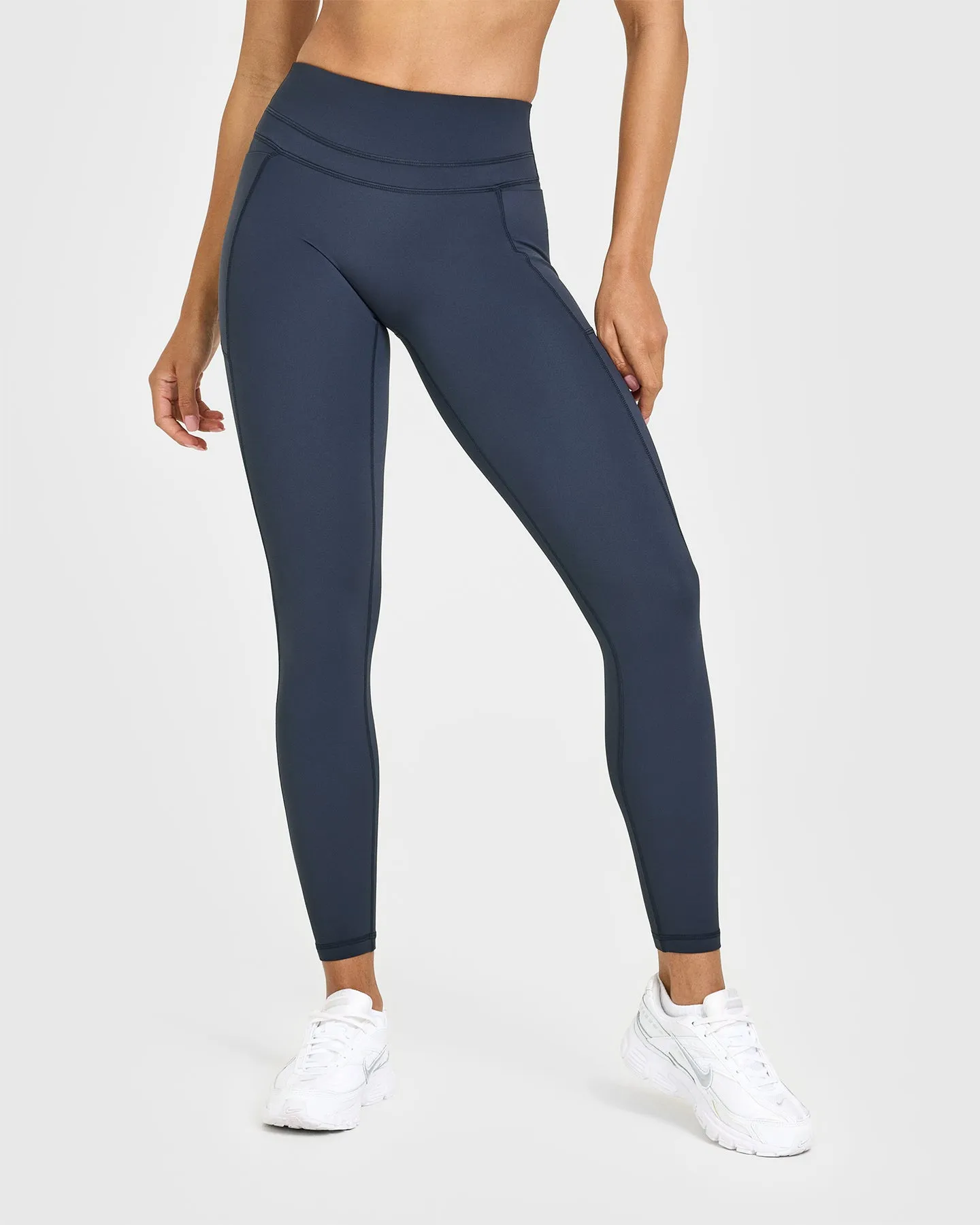 Premium Field Unified High Waisted Pocket Leggings | True Blue Studio Practice Comfort Seeker Hypoallergenic Lining