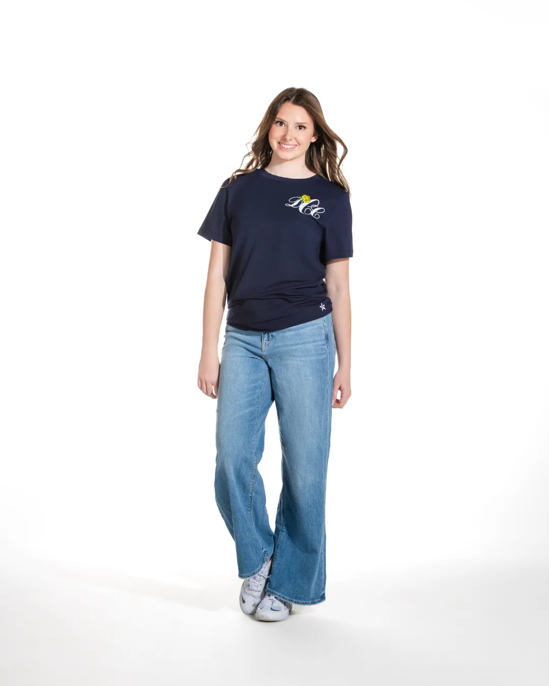 DCC Pom Pom Unisex Tee in Navy RecycledPolyester AntiOdor Fabric