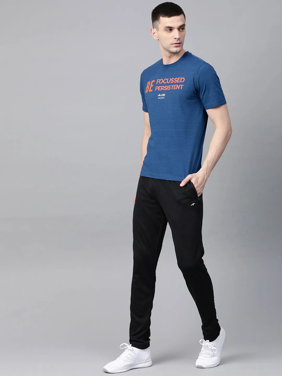 Alcis Men Blue t shirt ReflectiveTrimDetails HighElasticity