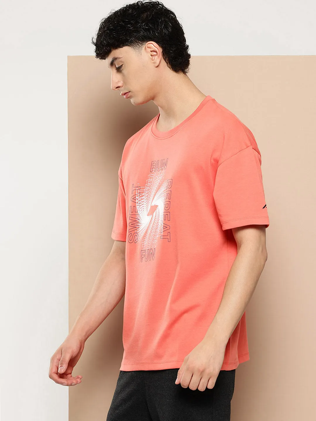 Alcis Men Typography Printed Sports T-shirt All weather Reuse Mode