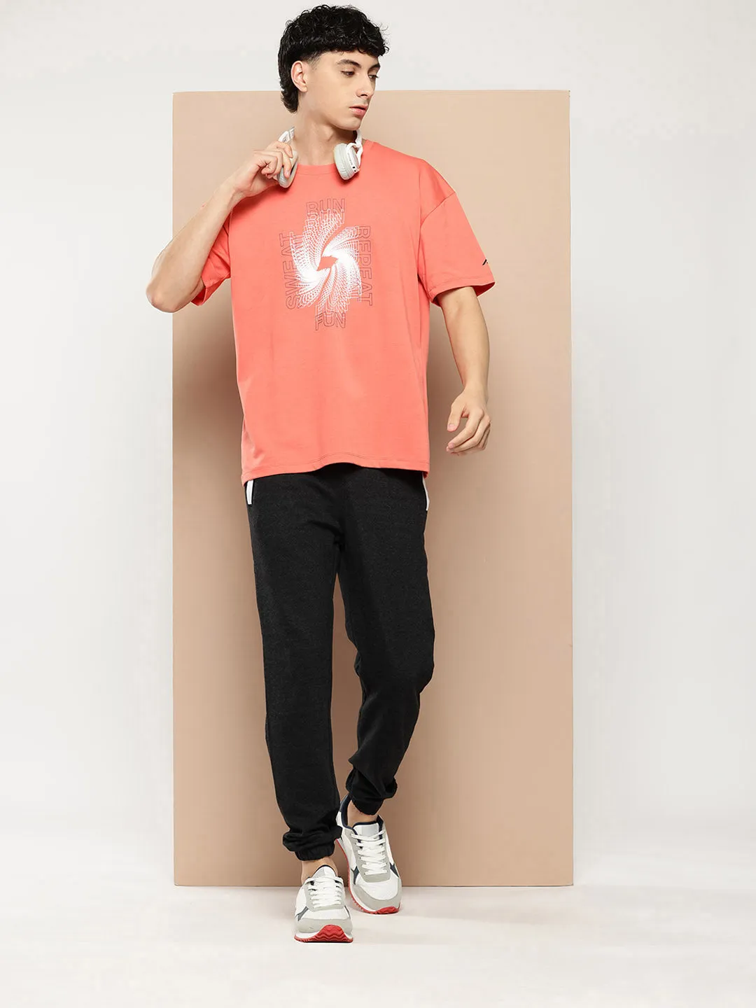 Pure Tone Alcis Men Typography Printed Sports T-shirt