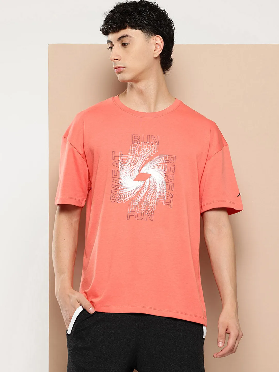 Global Glow Alcis Men Typography Printed Sports T-shirt