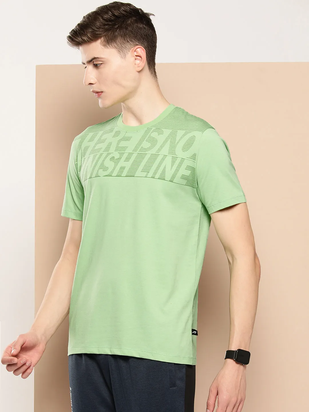Alcis Men Typography Printed Dry Tech T-shirt Quick Wear Red Flash
