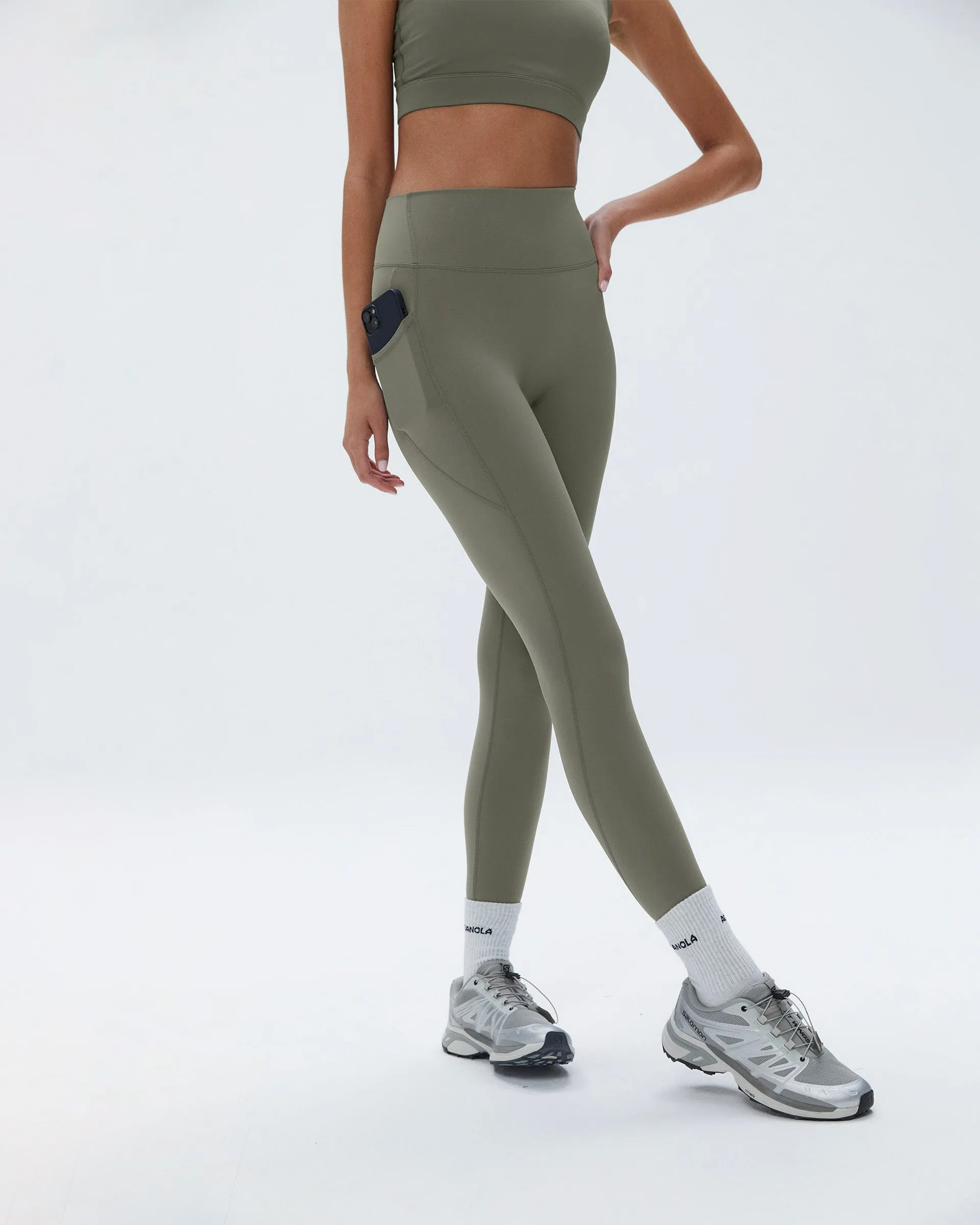 Thermal Warm Holiday Outfit Ultimate Pocket Leggings - Olive Green