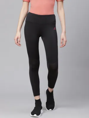 Alcis Women Black Solid Cropped Training Tights Beginner Level Seamless Design Luxury Choice Durable Stitch