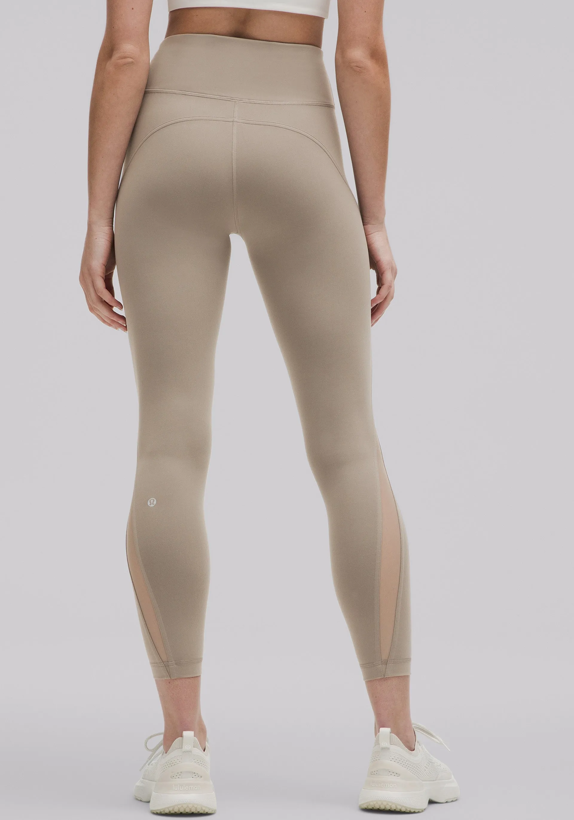 Wunder Train Mesh Panel High-Rise Tight 25" Rib Knit Postpartum Fit Double Layer Dance Practice