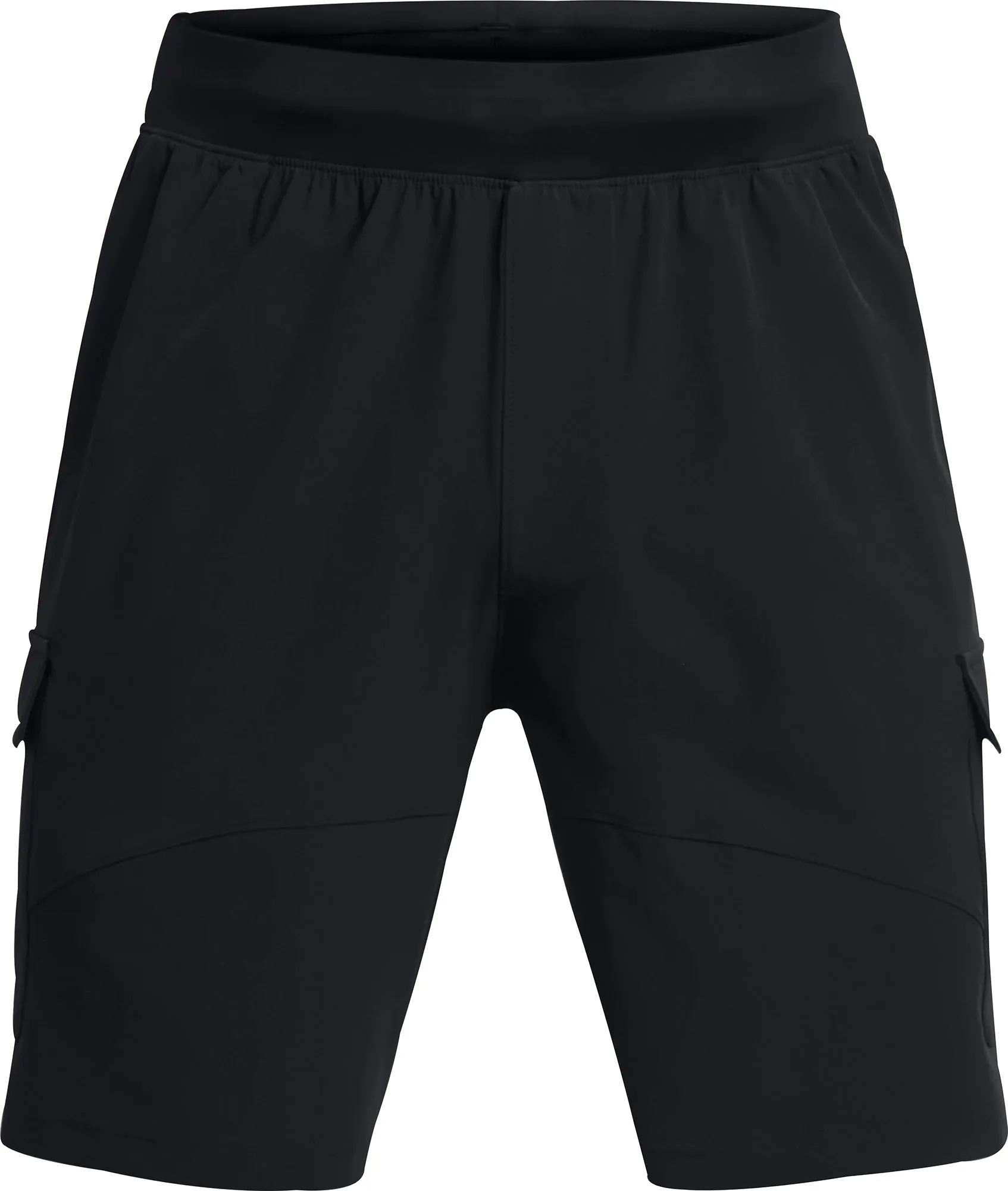 Mesh Ventilation Zones Comfy Feel Under Armour Stretch Woven Cargo Mens Training Shorts - Black