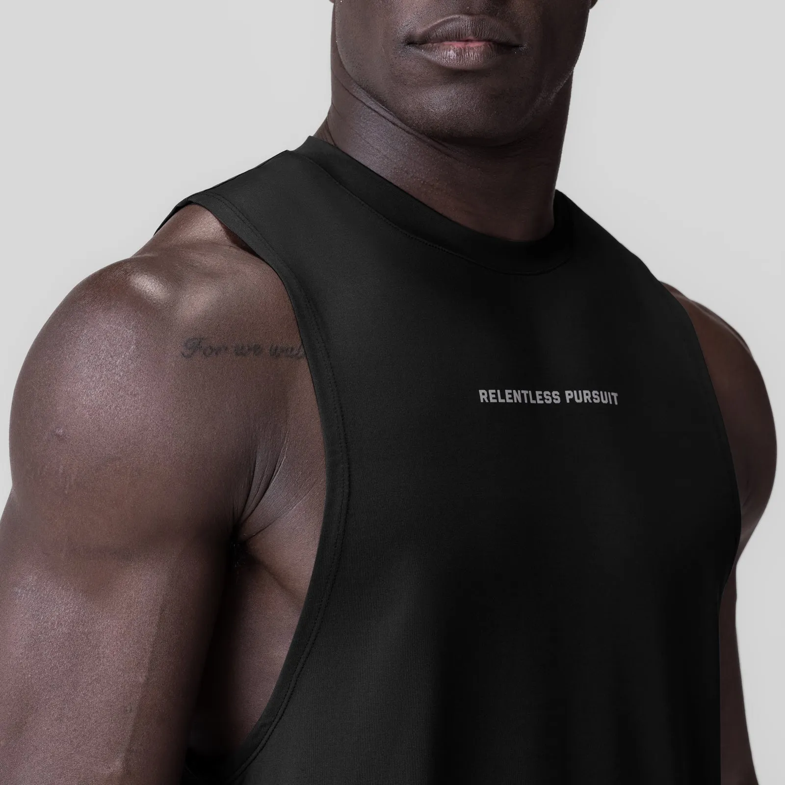 0837. 3D-Lite? 2.0 Lycra? Muscle Tank - Black "RP" ShockAbsorbing Core above ground